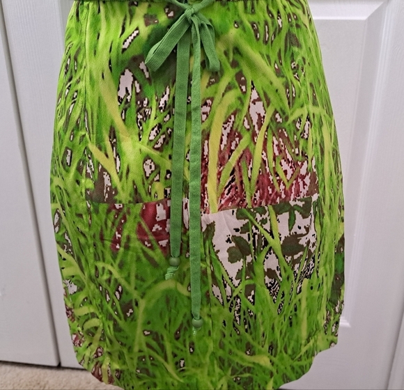 Anthropologie Silk Sculpted Green Grass Slip Dress     Size 2 - Picture 7 of 15